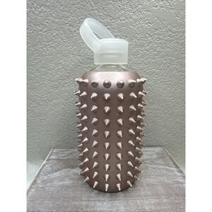 $55 🌙 BKR Glass Water Bottle Little 16oz/500ml Spike Rose Gold READ